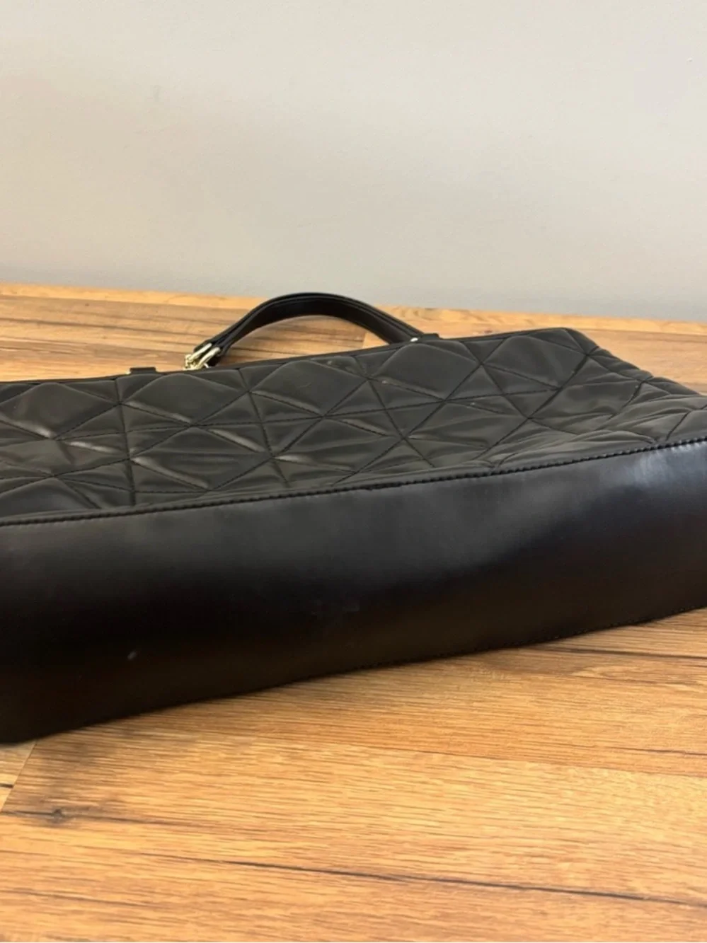 Love Moschino Black Quilted Tote with Gold Chain Handles
